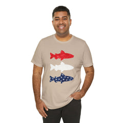 Patriotic Trout T-Shirt — Red White & Blue Fish Tee