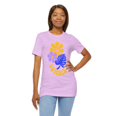 Summer Floral Tee — Retro Flowers & Monstera Design