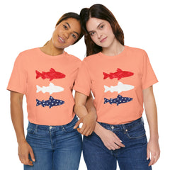 Patriotic Trout T-Shirt — Red White & Blue Fish Tee