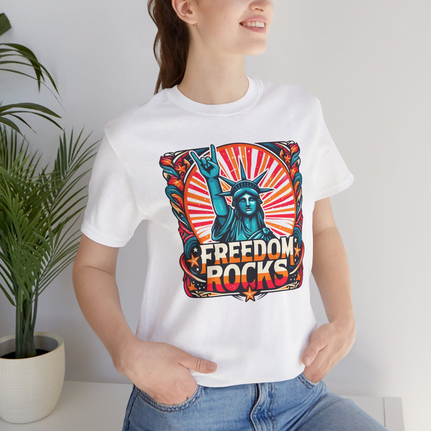 July 4th Statue Of Liberty Freedom - Graphic Unisex Short Sleeve Tee