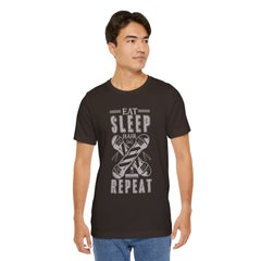 Hair Enthusiast Tee, Eat Sleep Hair Repeat Shirt, Funny Barber Gift, Unisex Jersey Tee, Casual Everyday Apparel, Salon Worker Top