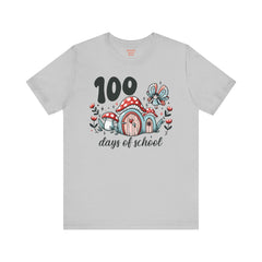 100 DAYS OF SCHOOL Toadstool House - Unisex Short Sleeve Tee | Elementary School Holiday, Teacher Apparel, Kids Motivation, Teacher Sarcasm
