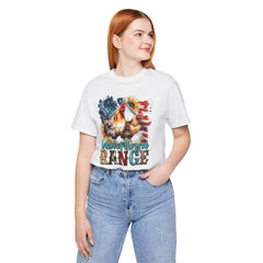 Land Of The Free RANGE Chicken Graphic, Unisex Jersey Short Sleeve Tee