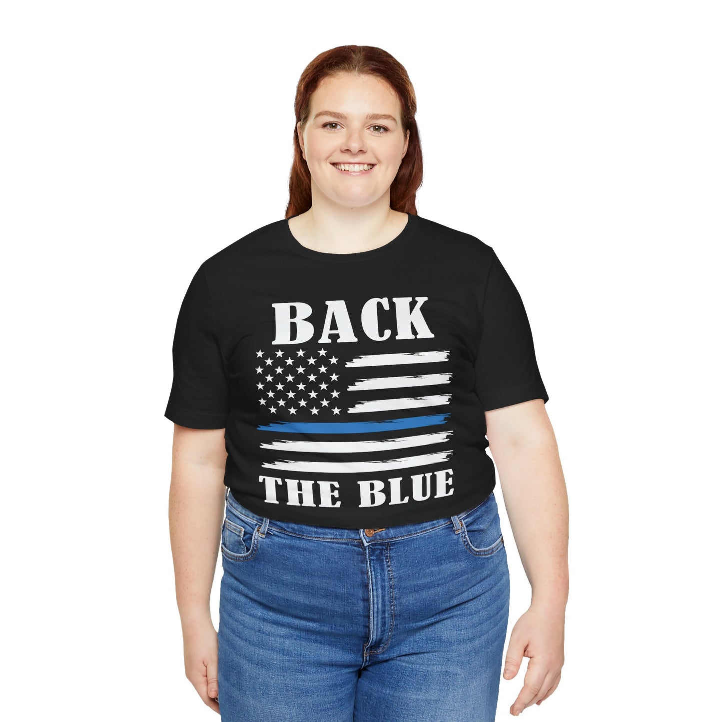 BACK THE BLUE Flag, Graphic Unisex Short Sleeve Tee