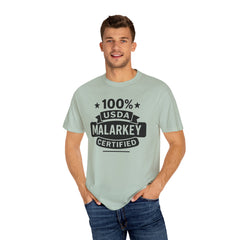 100% USDA Malarkey Certified T-Shirt, Funny Tee, Gift for Farmers, Humorous Apparel, Casual Wear, Agricultural Humor