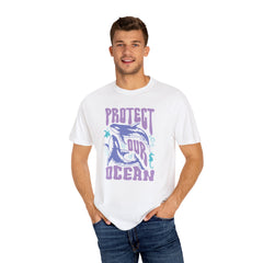 Whales, Protect Our Ocean -  Graphic Unisex Garment-Dyed T-shirt