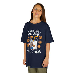 Kids Heavy Cotton™ Tee - "If You Give a Mouse a Cookie" - Fun Cartoon Shirt for Young Readers