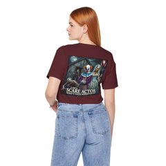 Halloween Scare Actor - Front and Back Graphic Unisex Jersey Short Sleeve Tee