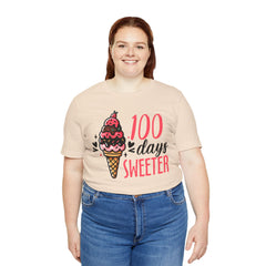 100 Days of School Unisex Tee | Elementary School, Ice Cream, Teacher Apparel