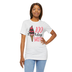 100 Days of School Unisex Tee | Elementary School, Ice Cream, Teacher Apparel