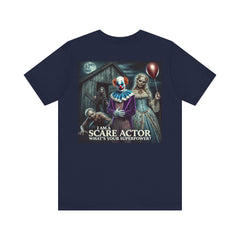 Halloween Scare Actor - Front and Back Graphic Unisex Jersey Short Sleeve Tee