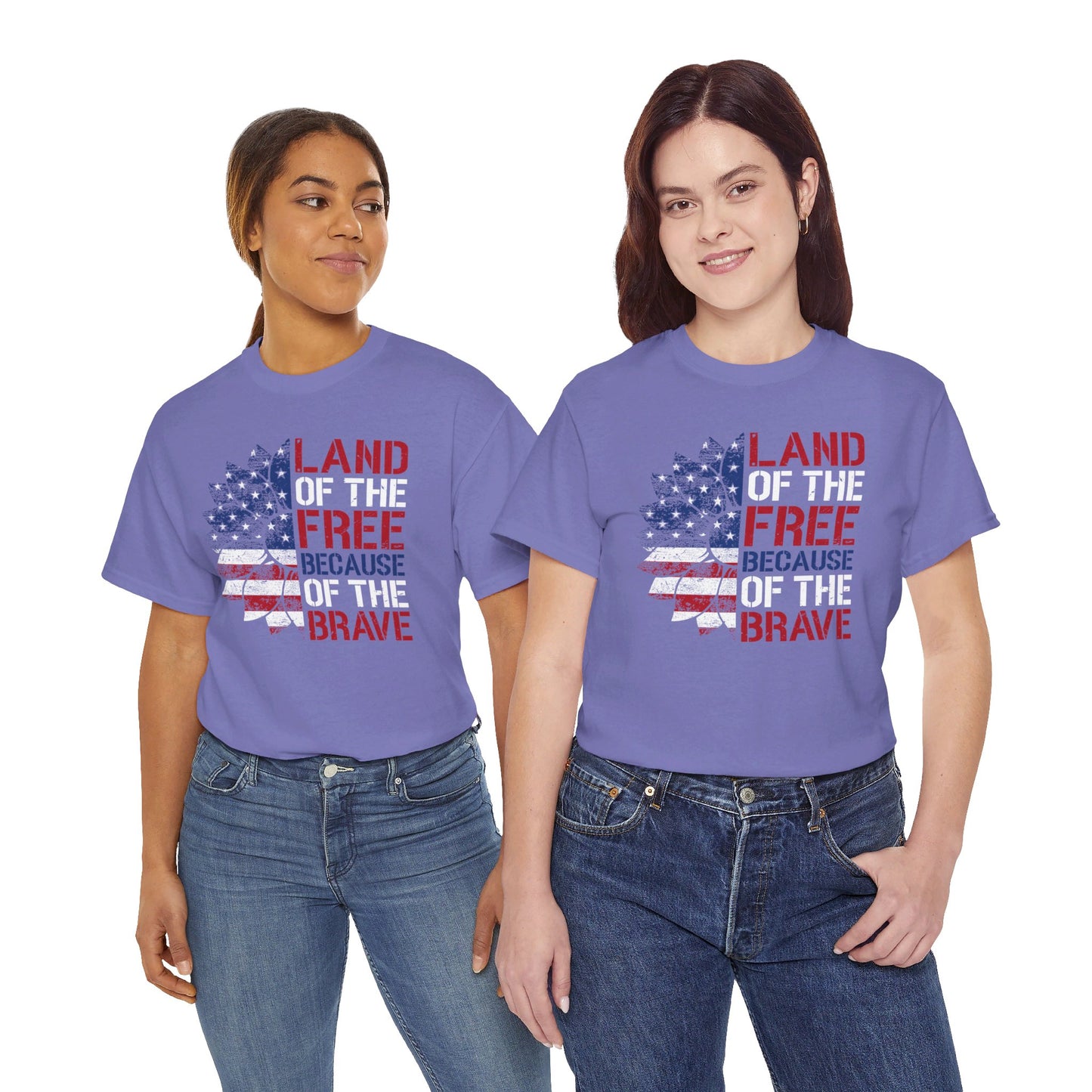 Land Of The Free Because Of The Brave - Unisex Cotton Tee