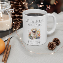 Golden retriever mug, dog lover gift, life is golden mug, ceramic dog mug, gift for her, gift for him, dog dad, dog mom, animal lover mug