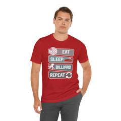 Eat Sleep Billard Repeat - Graphic Unisex Jersey Short Sleeve Tee