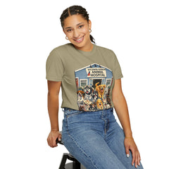 Pitbull Added "Who Let the Dogs Out?" Baldwin Harbor Animal Hospital Cute Vet Clinic T Shirt