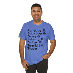 The Outsiders Shirt, Greasers Characters Shirt, Unisex Jersey Short Sleeve Tee