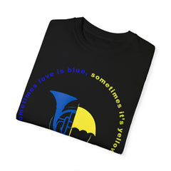 Blue French Horn and Yellow Umbrella Unisex T-shirt - HIMYM Fan Apparel
