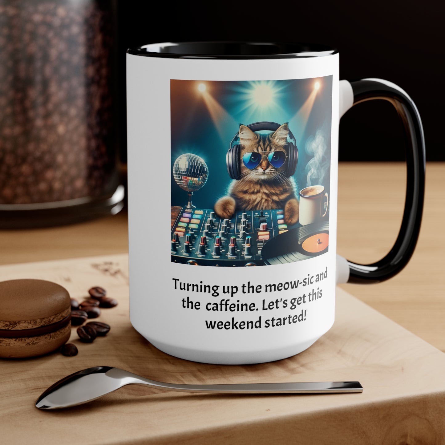 Friday Cat Quote Graphic Mug, 11 oz, 15 oz