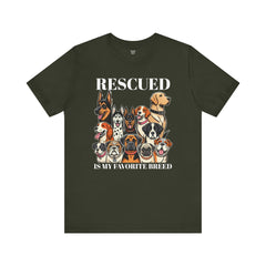 RESCUED IS MY Favorite Breed - Unisex Jersey Short Sleeve Tee