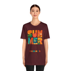 Summer Graphic Tee — Colorful Tropical "SUMMER" Typography T-Shirt
