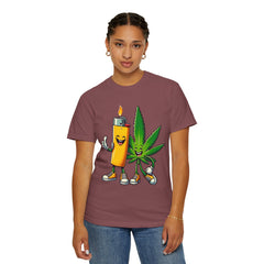 Vintage 'Lighter & Weed' Graphic T-Shirt — Relaxed Stoner/Cannabis Tee