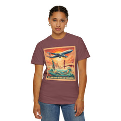 Vintage-Inspired Travel T-Shirt - 'Take a Jumbo Across the Water, Like to See America'