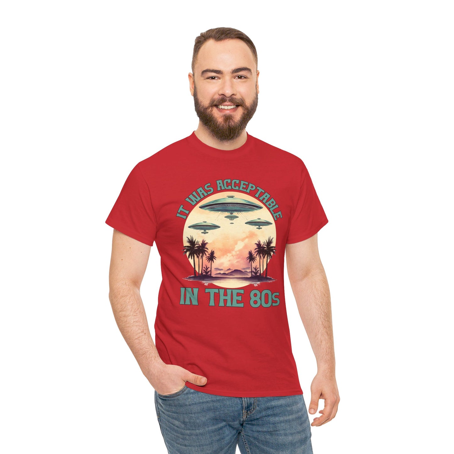 Funny 80s UFOs - Unisex Heavy Cotton Tee