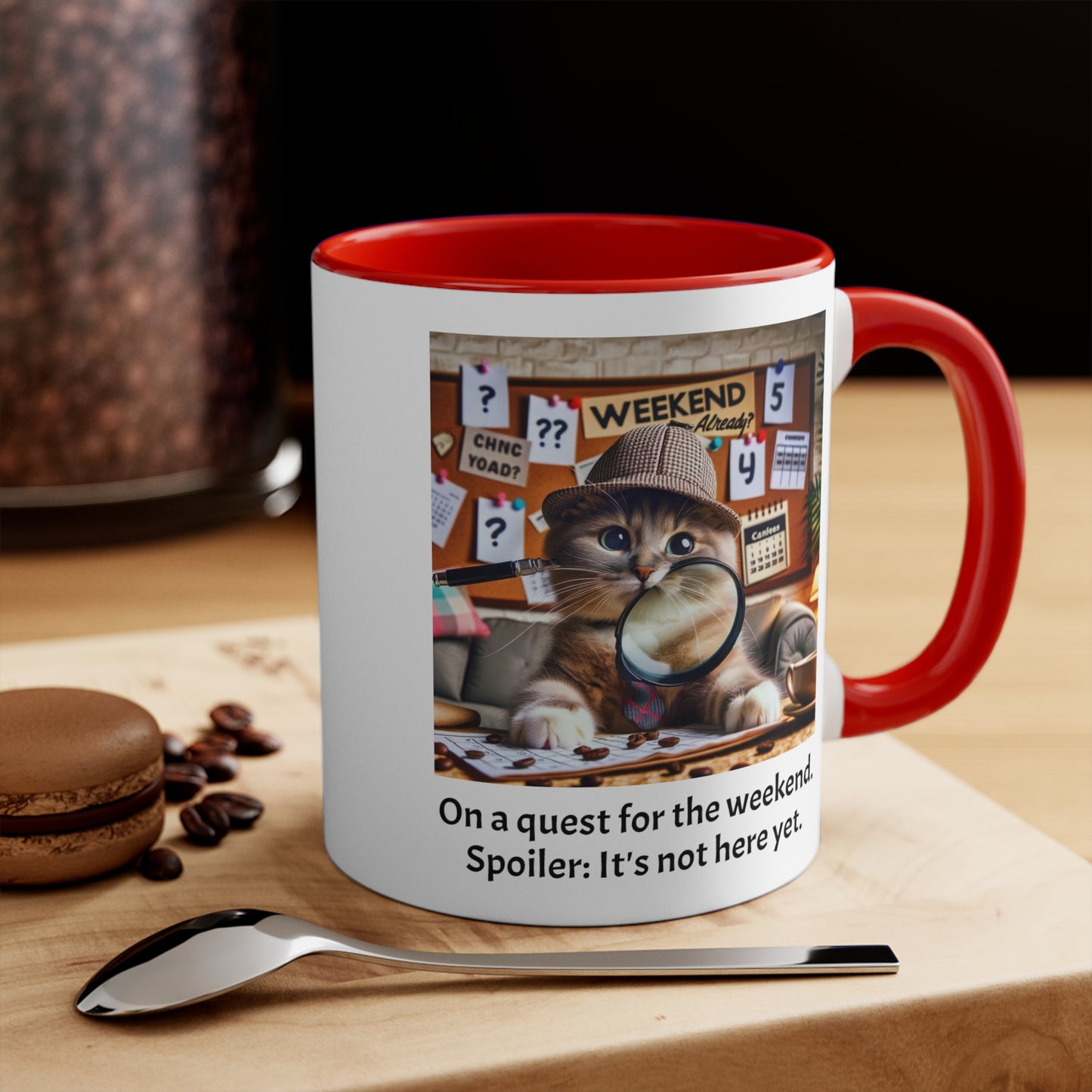 Tuesday Funny Cat Quote Graphic Mug, Accent Mug, 11oz, 15oz