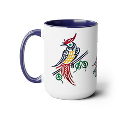 MAHJONG TILE Two-Tone Coffee Mugs, 15oz,mahjong gift,gift for gamer,board game gift,three image coffee mug,ceramic mahjong mug,gift for her