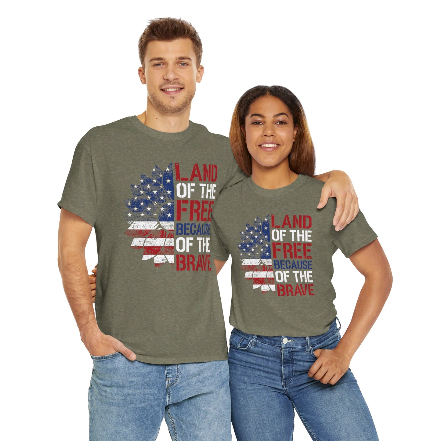 Land Of The Free Because Of The Brave - Unisex Cotton Tee