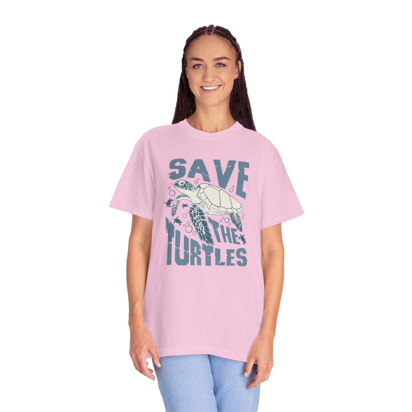 Sea Turtles, Save The Turtles -  Graphic Unisex Garment-Dyed T-shirt