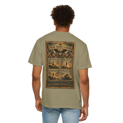 From Shore To Shore Lighthouse Series T Shirt -  Scenic Vintage Postage Stamps