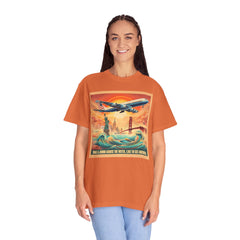Vintage-Inspired Travel T-Shirt - 'Take a Jumbo Across the Water, Like to See America'