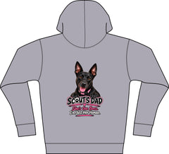 Personalized Full-Zip Hoodie with your name on front and your Dogs Image on back