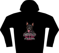 Personalized Full-Zip Hoodie with your name on front and your Dogs Image on back