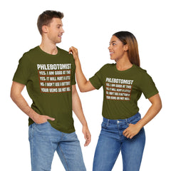 Phlebotomist Humor Tee, Funny Medical Shirt, Nurse Gift, Blood Tech Wear, Cute Phlebotomy Humor, Healthcare Apparel