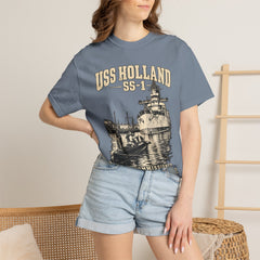 USS Holland SS-1 Submarine Vintage Graphic T-Shirt — Navy History Tee