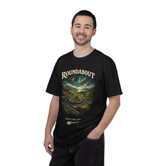 YES inspired Roundabout Scotland Road Trip T‑Shirt — Vintage Surreal Scenic Highway Graphic Tee