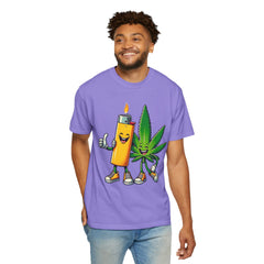 Vintage 'Lighter & Weed' Graphic T-Shirt — Relaxed Stoner/Cannabis Tee