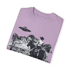UFO Meets Cowboy Unisex Garment Shirt -Dyed  T Shirt