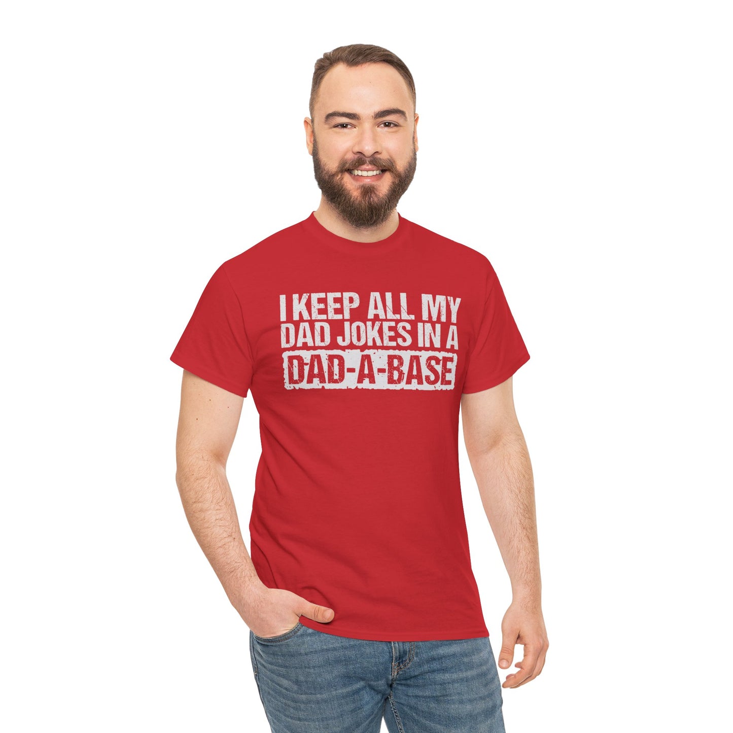 Dads Jokes Only  Dad A Base, Unisex Heavy Cotton Tee