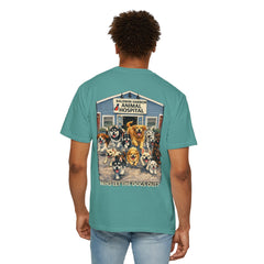 Front Logo Back Graphic Baldwin Harbor Animal Hospital "Who Let the Dogs Out?" Graphic Tee