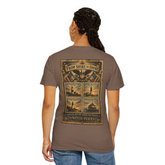 From Shore To Shore Lighthouse Series T Shirt -  Scenic Vintage Postage Stamps