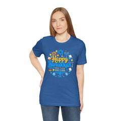 Happy Hanukkah Menorah - Unisex Jersey Short Sleeve Tee
