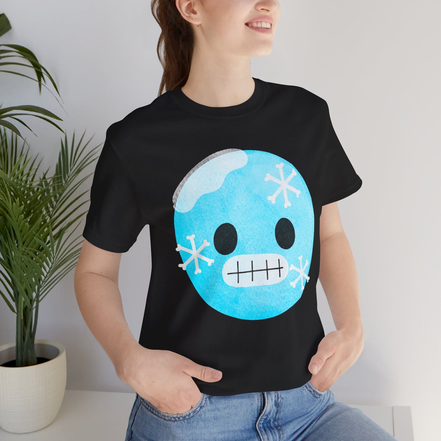 Emoji Whos Cold - Graphic Unisex Jersey Short Sleeve Tee