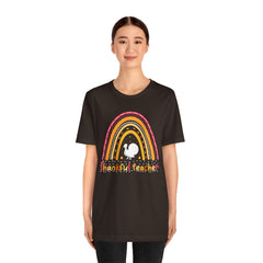 Thankful Teacher T‑Shirt – Retro Rainbow Turkey Teacher Appreciation Tee