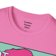 HOT Pink Cotton Candy Haired Pop Art Lady Unisex Softstyle T-Shirt