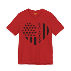 RED Friday Heart Unisex Jersey Short Sleeve Tee / for him or her / support those deployed / military family and friends