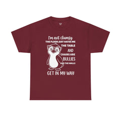 Clumsy Funny Penguin Graphic Tee | Unisex Heavy Cotton Tee | Great Gift for Animal Lovers, Birthdays, Casual Wear, Humorous Gifts, Everyday Style