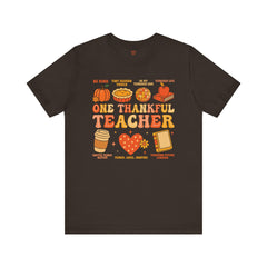 One Thankful Teacher T‑Shirt – Fall and Thanksgiving  Teacher Appreciation Tee